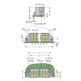 WAGO | 231-602/023-000 | PCB TERMINAL BLOCK; 2.5 MM²; PIN SP