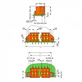 WAGO | 231-632/023-000 | PCB TERMINAL BLOCK; 2.5 MM²; PIN SP