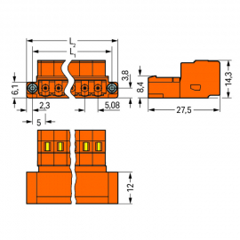 WAGO | 231-632/109-000 | 1-CONDUCTOR MALE CONNECTOR; THREADE