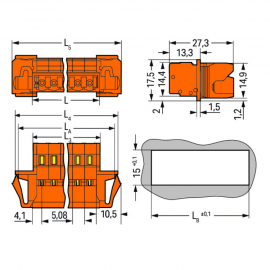 WAGO | 231-632/114-000 | 1-CONDUCTOR MALE CONNECTOR; SNAP-IN