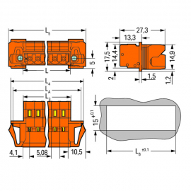 WAGO | 231-632/129-000 | 1-CONDUCTOR MALE CONNECTOR; SNAP-IN