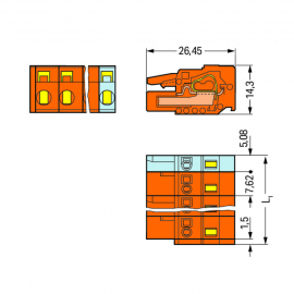 WAGO | 231-702/026-000 | 1-CONDUCTOR FEMALE PLUG; 2.5 MM²; P