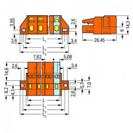 WAGO | 231-702/031-000 | 1-CONDUCTOR FEMALE PLUG; CLAMPING C