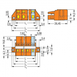 WAGO | 231-706/027-000 | 1-CONDUCTOR FEMALE PLUG; CLAMPING C