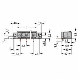 WAGO | 231-840/040-000 | THT MALE HEADER; 1.0 X 1.0 MM SOLDE