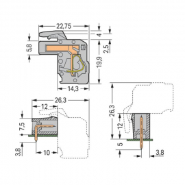 WAGO | 232-102/026-000 | 1-CONDUCTOR FEMALE PLUG; ANGLED; 2.