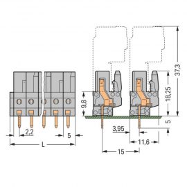 WAGO | 232-132 | THT FEMALE HEADER; 0.6 X 1.0 MM SOLDER PIN;