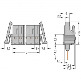 WAGO | 232-133/005-000/039-000 | FEMALE CONNECTOR FOR RAIL-M