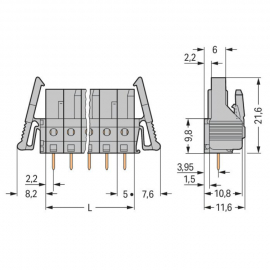 WAGO | 232-134/039-000 | THT FEMALE HEADER; 0.6 X 1.0 MM SOL