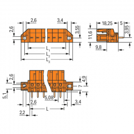 WAGO | 232-162/031-000 | THT FEMALE HEADER; 0.6 X 1.0 MM SOL