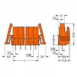 WAGO | 232-164/039-000 | THT FEMALE HEADER; 0.6 X 1.0 MM SOL