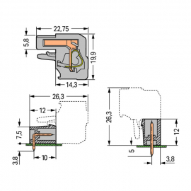 WAGO | 232-202/026-000 | 1-CONDUCTOR FEMALE PLUG; ANGLED; 2.