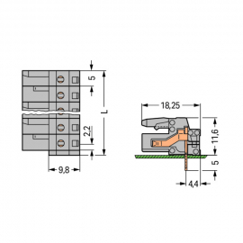 WAGO | 232-232 | THT FEMALE HEADER; 0.6 X 1.0 MM SOLDER PIN;