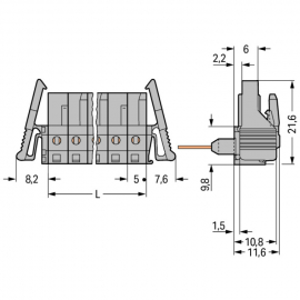 WAGO | 232-232/005-000/039-000 | FEMALE CONNECTOR FOR RAIL-M