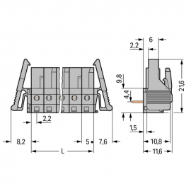 WAGO | 232-233/039-000 | THT FEMALE HEADER; 0.6 X 1.0 MM SOL