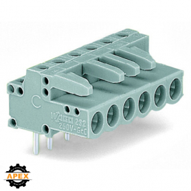 WAGO | 232-244 | THT FEMALE HEADER; 0.6 X 1.0 MM SOLDER PIN;
