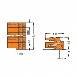 WAGO | 232-262 | THT FEMALE HEADER; 0.6 X 1.0 MM SOLDER PIN;