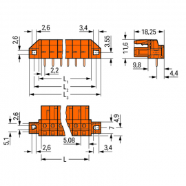 WAGO | 232-262/031-000 | THT FEMALE HEADER; 0.6 X 1.0 MM SOL