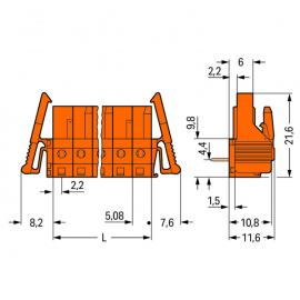 WAGO | 232-263/039-000 | THT FEMALE HEADER; 0.6 X 1.0 MM SOL