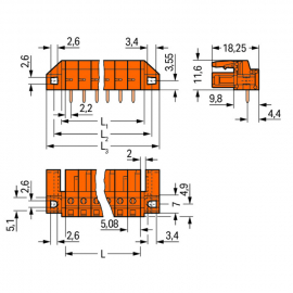 WAGO | 232-270/047-000 | THT FEMALE HEADER; 0.6 X 1.0 MM SOL