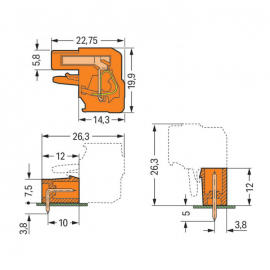 WAGO | 232-424/026-000 | 1-CONDUCTOR FEMALE CONNECTOR, ANGLE