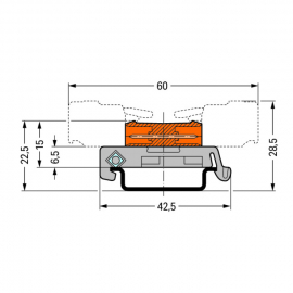 WAGO | 232-532/007-000 | DOUBLE PIN HEADER; DIN-35 RAIL MOUN