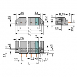 WAGO | 232-733/047-000 | THT FEMALE HEADER; 0.6 X 1.0 MM SOL