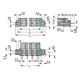 WAGO | 232-740/031-000 | THT FEMALE HEADER; 0.6 X 1.0 MM SOL