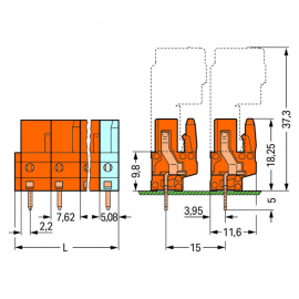 WAGO | 232-762 | THT FEMALE HEADER; 0.6 X 1.0 MM SOLDER PIN;