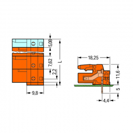 WAGO | 232-862 | THT FEMALE HEADER; 0.6 X 1.0 MM SOLDER PIN;