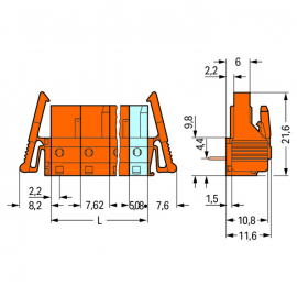 WAGO | 232-865/039-000 | THT FEMALE HEADER; 0.6 X 1.0 MM SOL