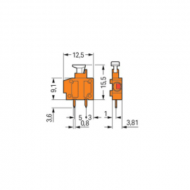 WAGO | 235-101 | STACKABLE PCB TERMINAL BLOCK; PUSH-BUTTON;