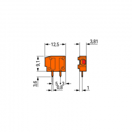 WAGO | 235-101/330-000 | STACKABLE PCB TERMINAL BLOCK; 1.5 M