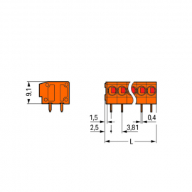 WAGO | 235-102/330-000 | PCB TERMINAL BLOCK; 1.5 MM²; PIN SP