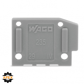 WAGO | 235-200 | END PLATE; SNAP-FIT TYPE; 1 MM THICK; DARK