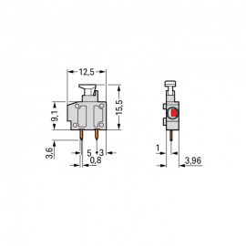 WAGO | 235-201 | STACKABLE PCB TERMINAL BLOCK; PUSH-BUTTON;