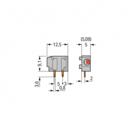 WAGO | 235-401 | STACKABLE PCB TERMINAL BLOCK; 2.5 MM²; PIN