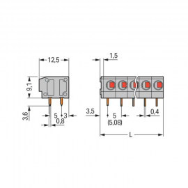 WAGO | 235-402 | PCB TERMINAL BLOCK; 2.5 MM²; PIN SPACING 5/