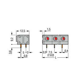 WAGO | 235-502 | PCB TERMINAL BLOCK; 2.5 MM²; PIN SPACING 7.