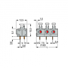 WAGO | 235-505/331-000 | PCB TERMINAL BLOCK; PUSH-BUTTON; 1.