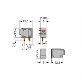 WAGO | 235-714 | STACKABLE 2-CONDUCTOR PCB TERMINAL BLOCK; 0