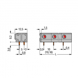 WAGO | 235-802 | PCB TERMINAL BLOCK; 2.5 MM²; PIN SPACING 10