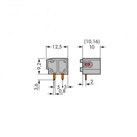 WAGO | 235-851 | STACKABLE 2-CONDUCTOR PCB TERMINAL BLOCK; 0