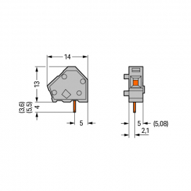 WAGO | 236-101 | STACKABLE PCB TERMINAL BLOCK; 2.5 MM²; PIN