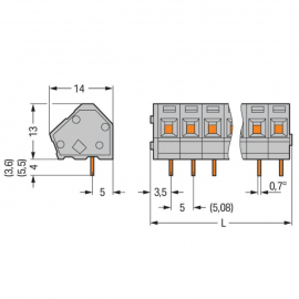 WAGO | 236-102 | PCB TERMINAL BLOCK; 2.5 MM²; PIN SPACING 5/