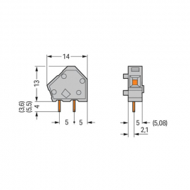 WAGO | 236-1721 | STACKABLE PCB TERMINAL BLOCK 2.5 MM² PIN S