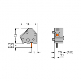 WAGO | 236-201 | STACKABLE PCB TERMINAL BLOCK; 2.5 MM²; PIN