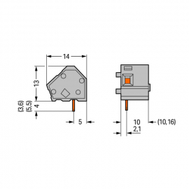 WAGO | 236-301 | STACKABLE PCB TERMINAL BLOCK; 2.5 MM²; PIN