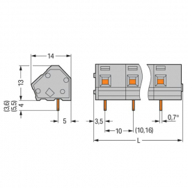 WAGO | 236-302 | PCB TERMINAL BLOCK; 2.5 MM²; PIN SPACING 10