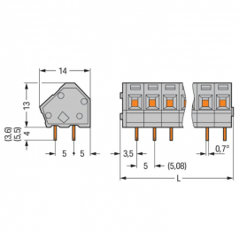 WAGO | 236-402 | PCB TERMINAL BLOCK; 2.5 MM²; PIN SPACING 5/